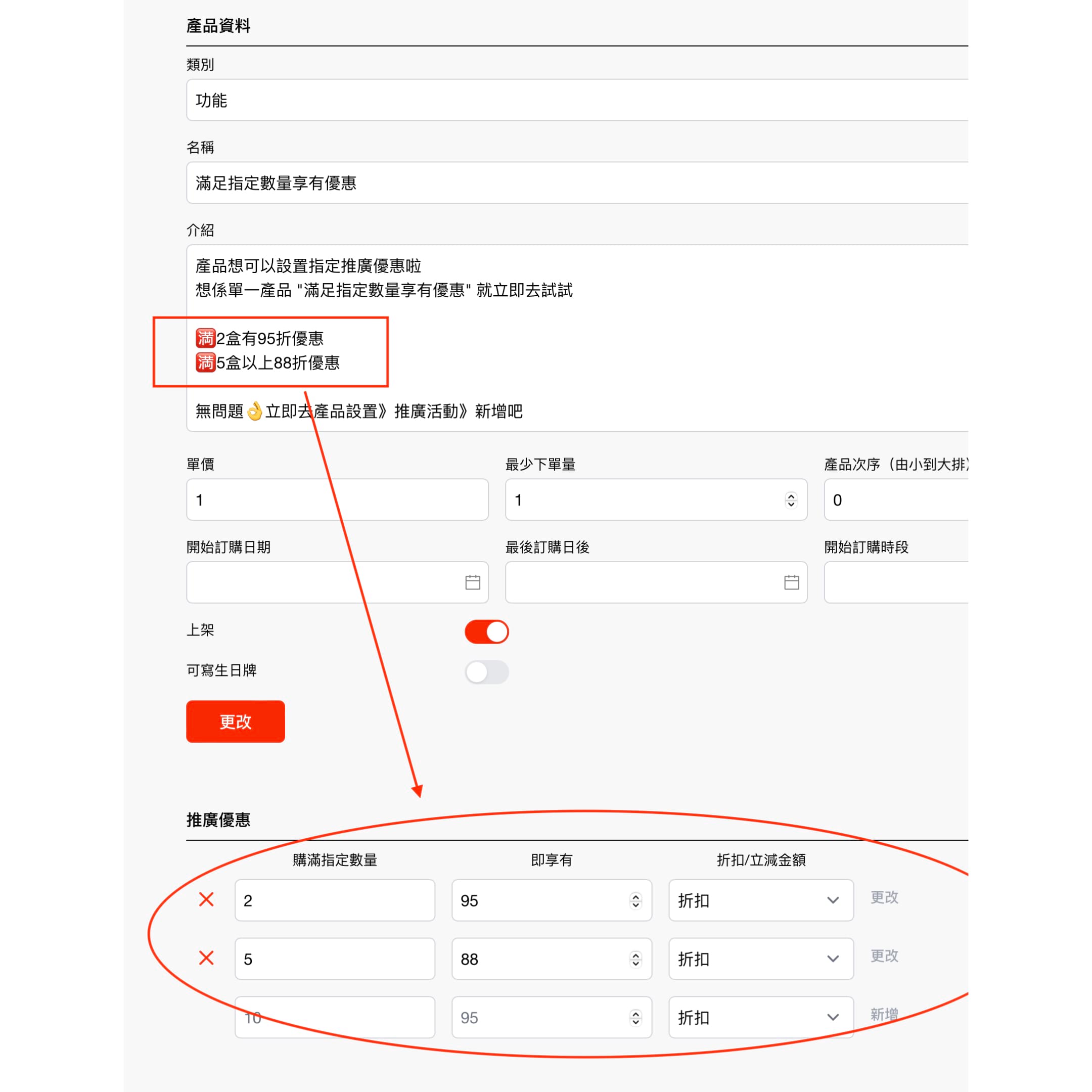 滿足指定數量享有優惠2