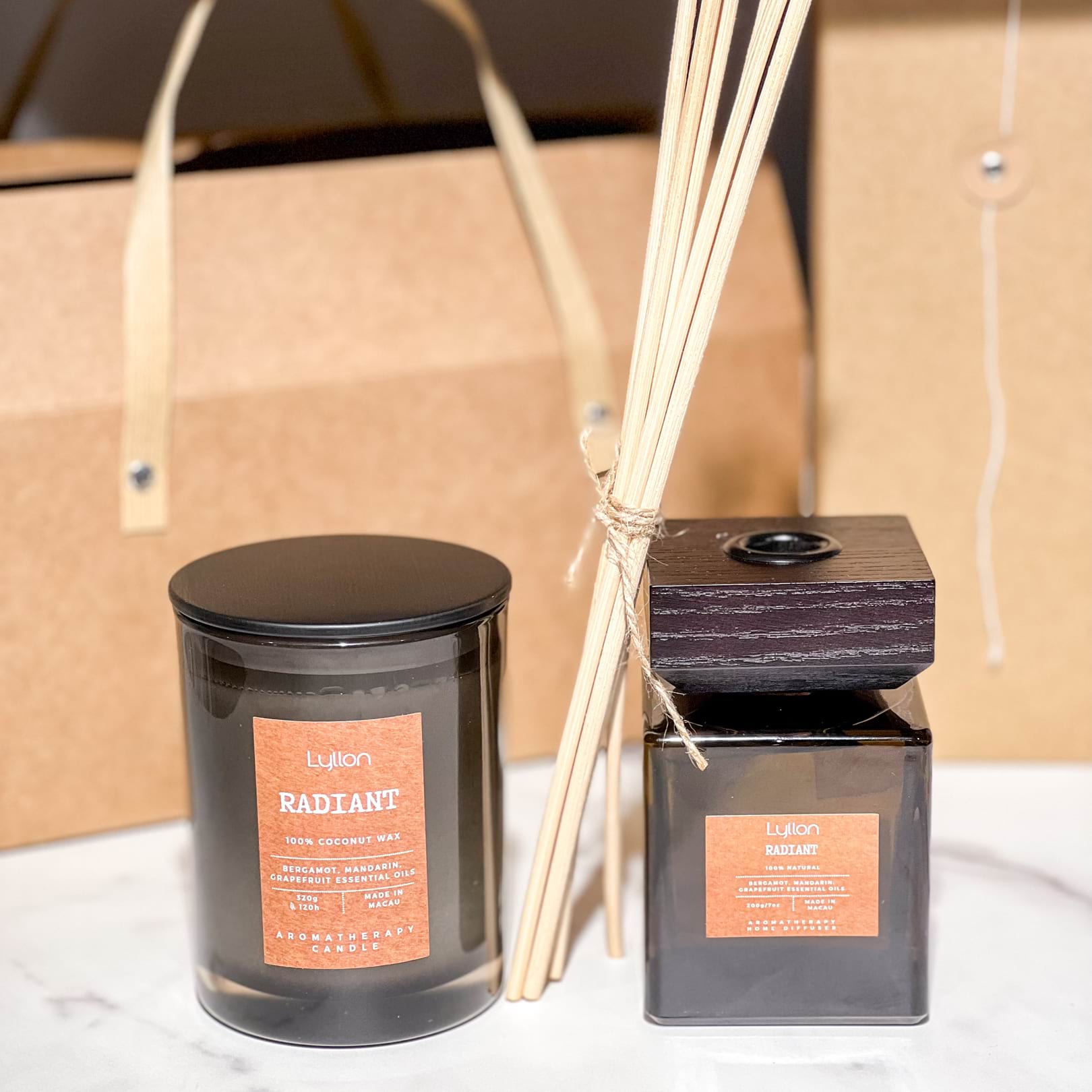 Aromatherapy set of Candle and Home Diffuser "Radiant" Aromatherapy set of Candle and Home Diffuser "Radiant"1