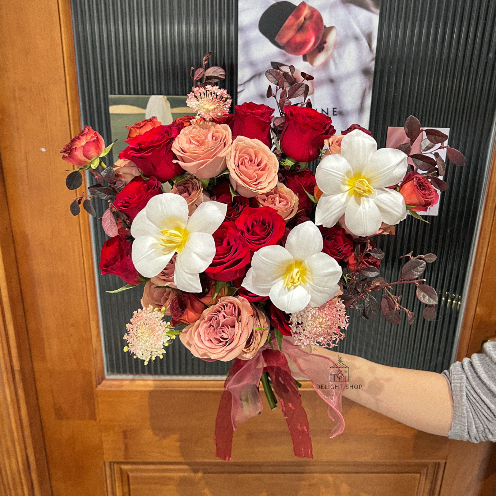 復古紅色系手棒花2